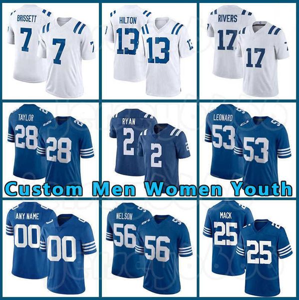 

jersey 2 matt ryan custom darius leonard jonathan taylor football quenton nelson men michael pittman jr colt''nfl''jerse, Black;red