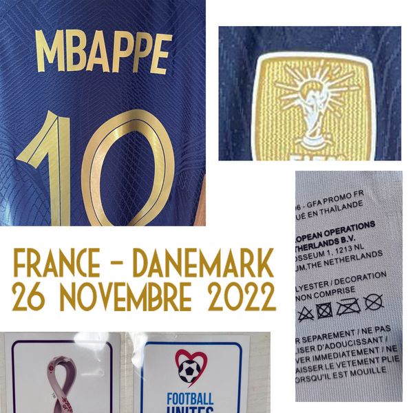 

american college football wear 2022 match worn player issue dembele rabiot girezmann maillot giroud custom name number sports jersey, Black