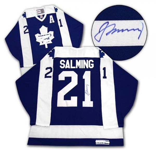 

salming borje signed autograph signatured autographed auto jersey shirts, Black;red