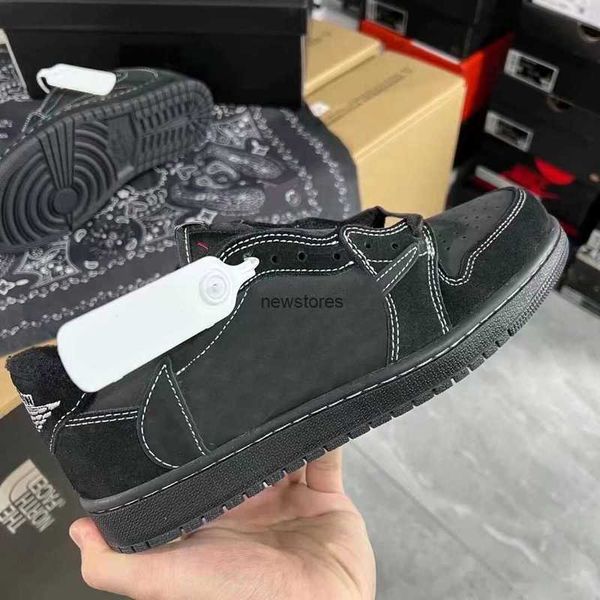 

authentic travis scotts x air low og 1 basketball shoes dm7866-001 black phantom sports sneakers outdoor womens mens with original