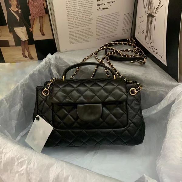 

5a designer shoulder bag classic plaid flap cf caviar handbag gold silver chain leather double letter solid color buckle square stripe lady