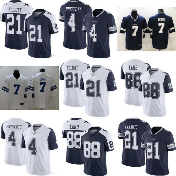 

football jerseys men women youth dallas''cowboys''jersey 4 dak prescott 7 trevon diggs 21 ezekiel elliott 88 ceedee lamb, Black;red