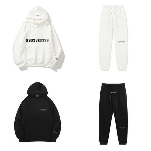

men's fashion luxury tracksuits sweatshirts letter esss hoodies men women sportswear pants suit hooded sweater casual pullover couple, Gray