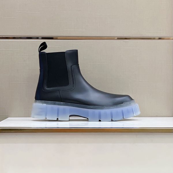 

2023 man boots black ankle biker chunky platform flats combat boots low heel lace-up booties leather chains logo buckle men luxury designers