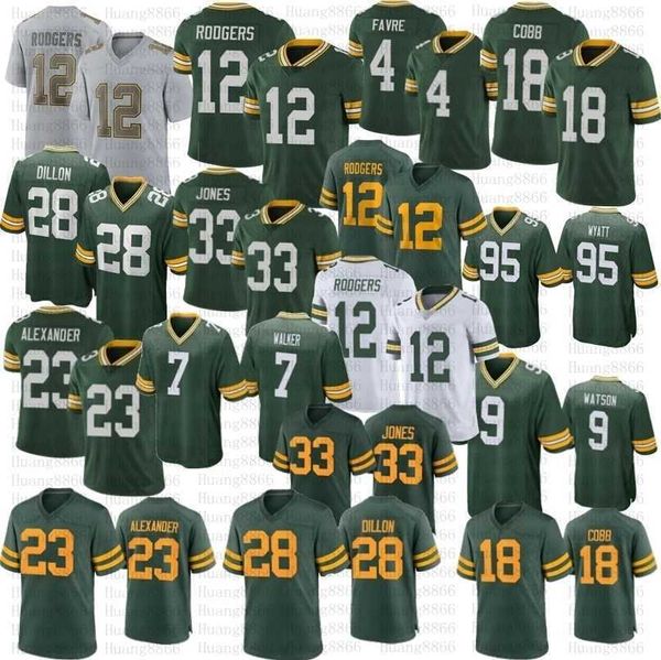 

men women youth football aaron rodgers packer jones aj dillon quay walker randall cobb blake martinez alexander christian watson devonte, Black;red