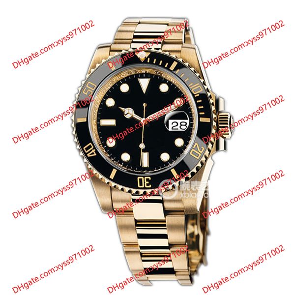 

highquality men's watch 2813 sports automatic mechanical watch 116618 40mm black dial ceramic bezel gold stainless steel strap wristwat, Slivery;brown