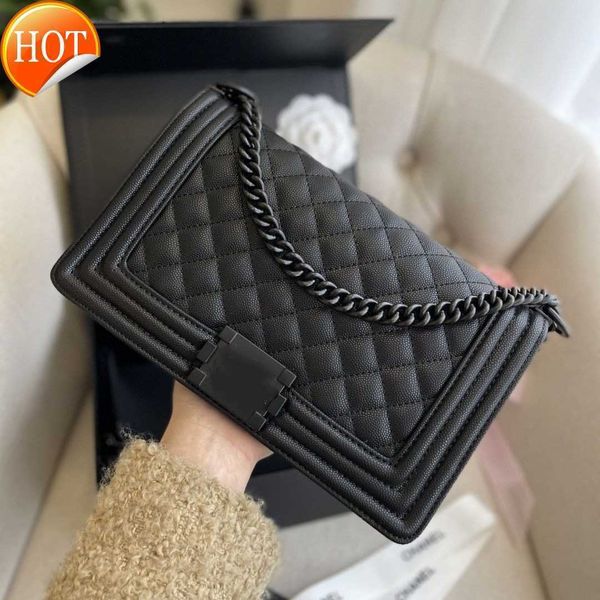 

women's luxury designer shoulder bag fashion caviar texture leather high-grade ringer omnibus messenger single shoulder crossbody bag f