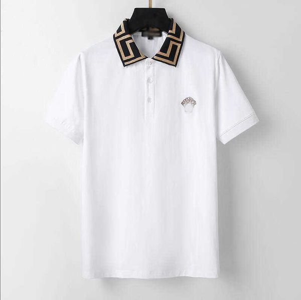 

2022 designer stripe polo shirt t shirts snake polos bee floral mens high street fashion horse polo luxury t-shirt#85, White;black