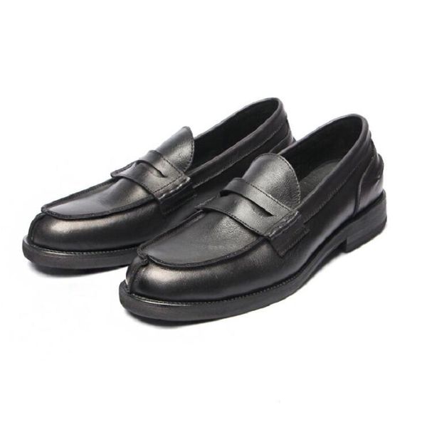 

luxury italian design genuine leather shoes soft sole business dress formal loafers men flats breathable moccasins da010, Black