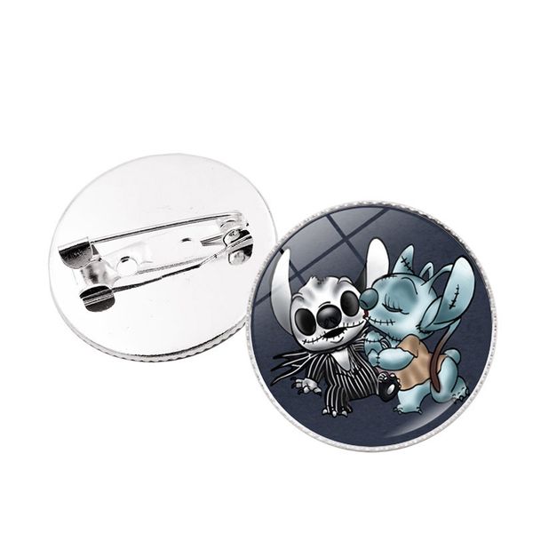 

cute cartoon brooch time gem silver badge simple versatile student bag pin accessories, Blue