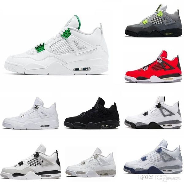 

4s men women sneaker basketball shoes university blue black cat grey cement hyper royal outdoor trainers sneakers bred 36-46 qew