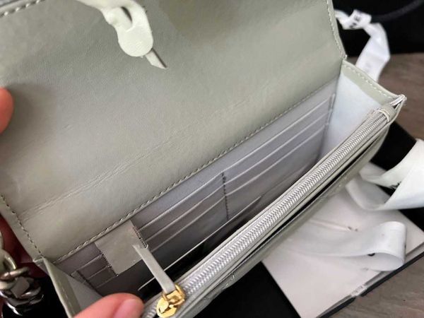 

women's brand designers single shoulder bags fashion matching diamond-shaped tri-color chain crossbody texture sheep leather factory di