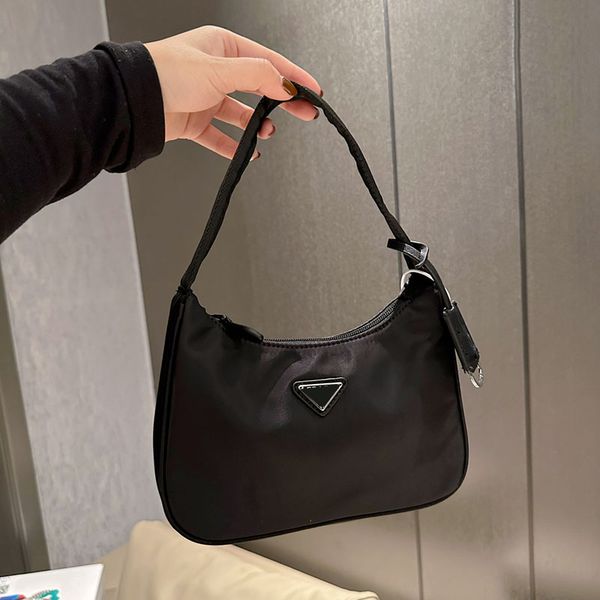 

timesless triangle badge underwarm black nylon bags womens designer large capacity outdoor sacoche aged silver metal hardware handbags 23x14