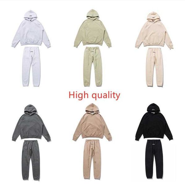 

ess hoodie casual fog essentials suits hoodies essential tracksuits pullover jogger suits hoodies pullover jogger long jogging trousers, Gray