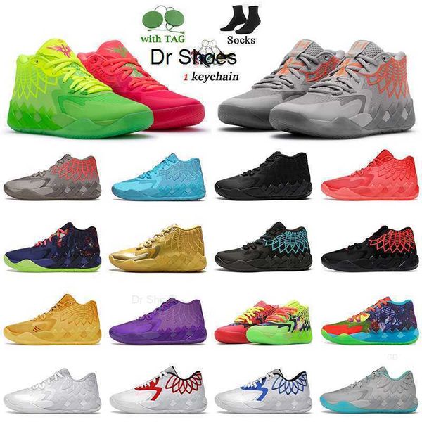 

basketball shoes designer sneakers trainer mens lamelo ball mb.01 not from here rock ridge red blast rick and morty 1of1 iridescent dreams