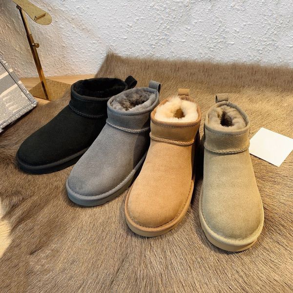 

women classic ultra mini boots australia platform snow boot tasman fur slipper suede wool soft comfort warm winter designer womens ankle boo, Black