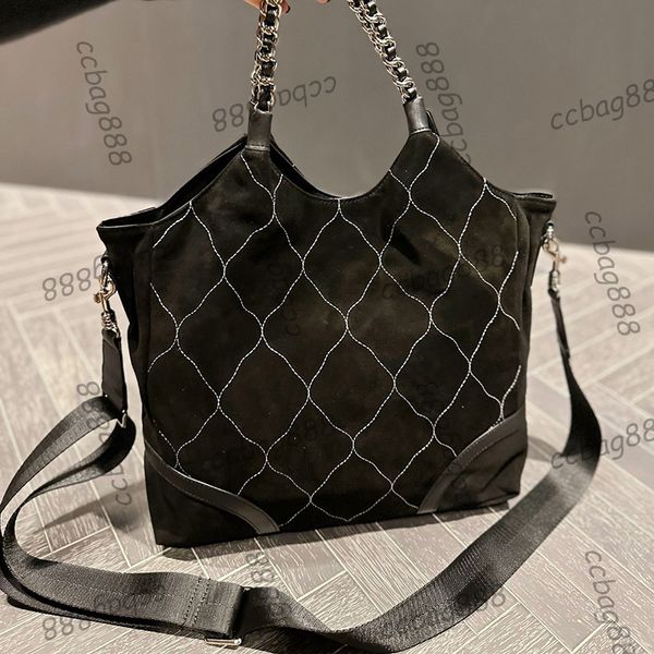 

cc bags luxury brand shoulder bags womens calfskin suede vinatge jumbo bags silver chain underarm purse nylon adjustable shoulder strap cros