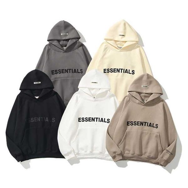 

men's hoodie sweatshirt double line esentials fashion new chest pressure rubber hooded sweater, Black;brown