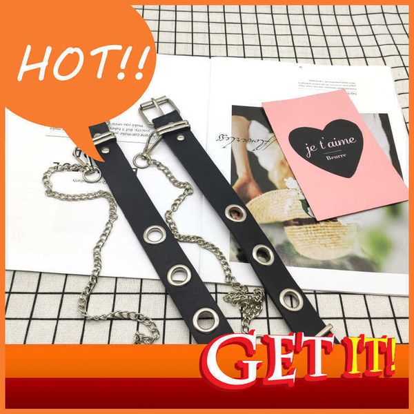 

fashion design high end belt buckles new punk style single vent chain fashion trend versatile jeans slim skinny belts for girls men and wome, Black;brown