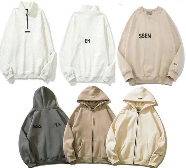 

2022winter essentials designer mens hoodies fears loose of pullover god hoody sweatshirts long sleeve hooded jumper womens clothing essenti, Black