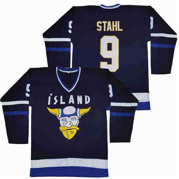 

moive iceland mighty ducks 9 gunnar stahl hockey jersey team all stitched color navy blue university college pure cotton #039;'nhl&#039, Black