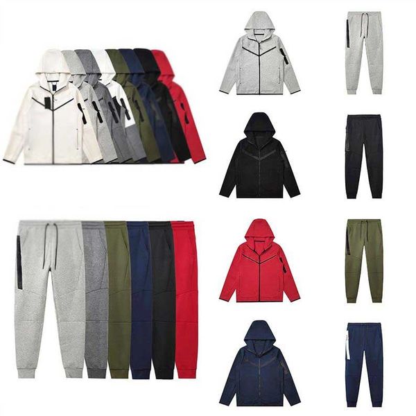 

mens tracksuits designer tech fleece men hoodies pant sports pants jogger suits zipper thick sportswear sportsuit mens coats winter coat tec, Gray