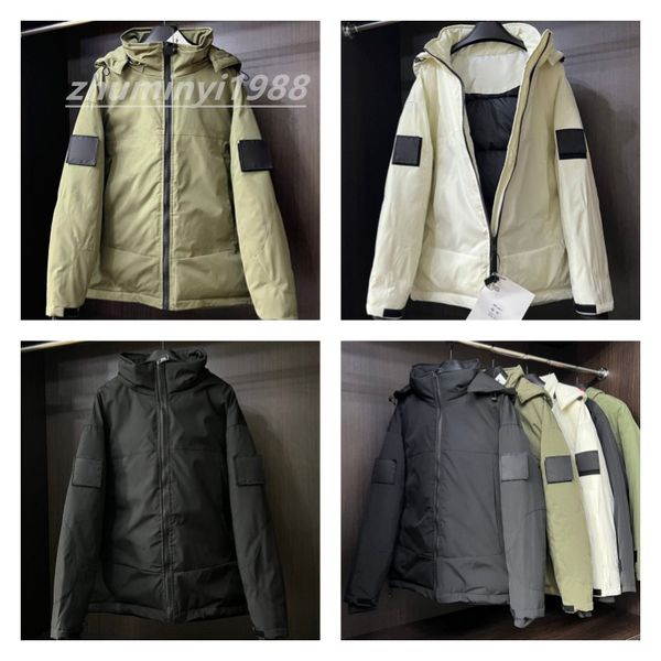 

2022 new men's down jackets island couple cp hooded cotton stone jacket loose zipper function keep warm coats nfxg r5, Blue;black