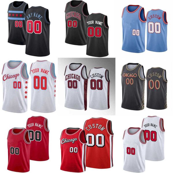 

chicago''bulls''custom men womens youth goran 7 dragic andre 3 drummond alex 6 caruso patrick 44 williams ayo 12 dosunmu, Black;red