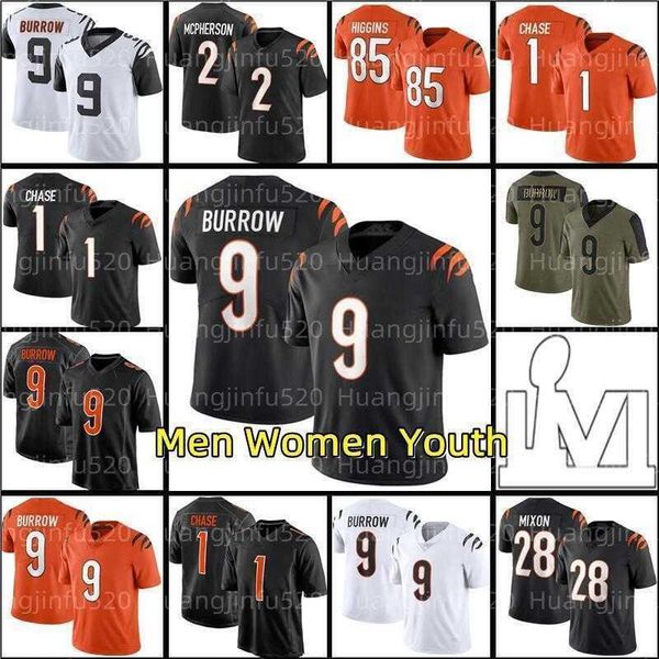 

jersey 9 joe burrow 1 ja'marr chase football''nfl''jersey tee higgins 94 sam hubbard jessie bates iii mixon 2 evan, Black;red