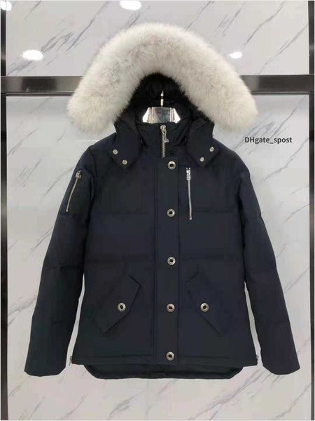 

men's down parkas jackets winter outdoor leisure moose down coats windproof overcoat waterproof and snow proof jacket thick colla real, Black