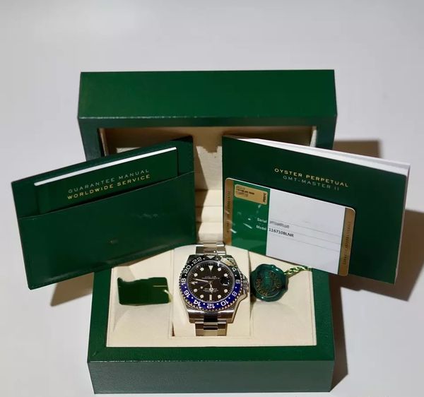 

zp mens watches gmt ii-126710 batman 40mm ceramic bezel luxury men mechanical automatic movement wristwatches with original box paper 2023, Slivery;brown