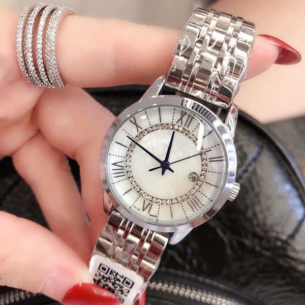 

watches luxury designer mother's day gift lady watch stainless steel band 30mm diamond quartz wristwatches for christmas, Silver