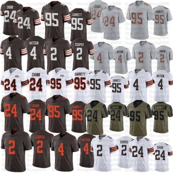 

men women youth 24 nick chubb brown football jersey 4 deshaun watson 2 amari cooper 95 myles garrett stitched 1946 jerseys, Black;red
