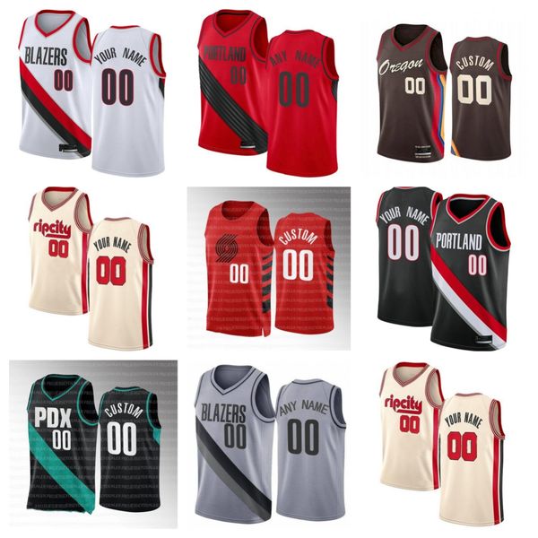 

75th custom men women youth portland''trail blazers''damian 0 lillard 00 joe ingles 5 eric bledsoe 27 jusuf nurkic baske, Black;red