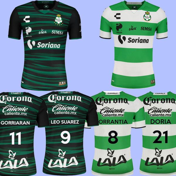 

2022 2023 santos laguna soccer jerseys f. torres 22 23 mens home away a. cervantes orrantia leo suarez gorriaran e. aguirre doria d. medina, Black;yellow