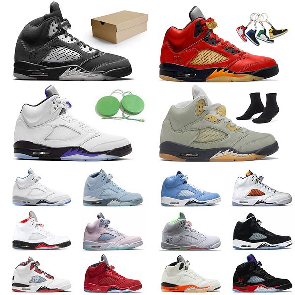 

basketball shoes jumpman 5 size 47 men women 5s sneakers trainers sports anthracite mars for her alternate bel hyper royal blue bird easter, Black