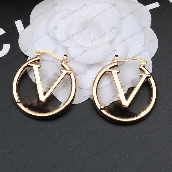 

designer earring fashion luxury gold hoop earrings ladies party earrings new wedding lover gift engagement jewelry bridal with box, Golden;silver
