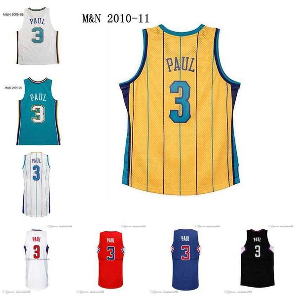 

stitched classic retro jersey chris paul mitchell and & ness yellow 2005-06 10-11 15-16 basketball jerseys men women youth s-6xl, Black;red