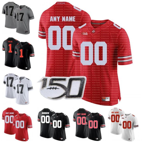 

custom ohio state buckeyes football c.j. stroud j.t. tuimoloau chris olave julian fleming quinn ewers eddie george any name number osu 150th, Black;red