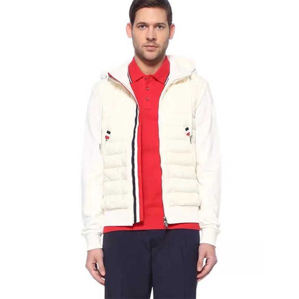 

22 new luxury mens womens down jacket down coats women outdoor knitted light weight patchwork warm feather hooded winter coat outwear, Black