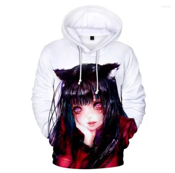 

men's hoodies high quanlity hoodie sweatshirt 3d print kakegurui anime hip hop men/women casual clothes long sleeve warm plus size, Black