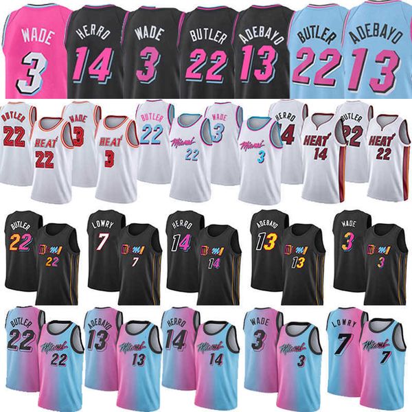 

jimmy butler basketball jerseys heats''22 dwayne dwyane 3 wade tyler 14 herro kyle 7 lowry bam 13 ado duncan 55 robinson, Black;red
