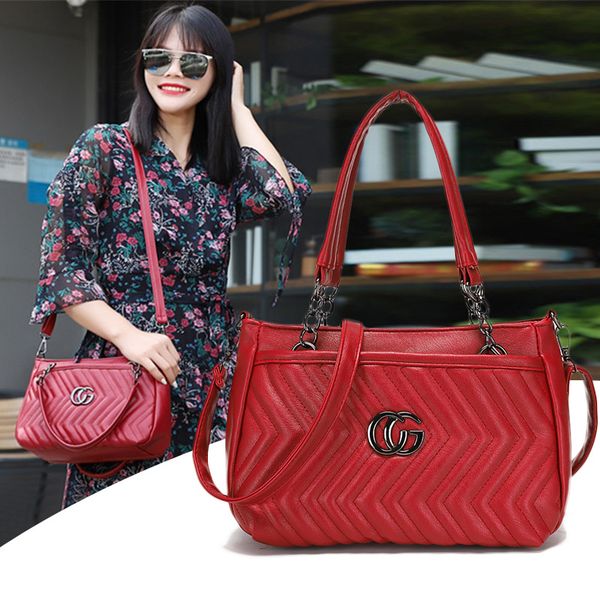 

new fashion soft leather middle-aged mother handbag one shoulder cross body bag is suitable for daily use #225