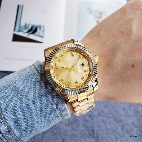 

2023 men's gold watch automatic mechanical watch 40mm all stainless steel diamond ring waterproof luminous watch mond luxury, Slivery;brown