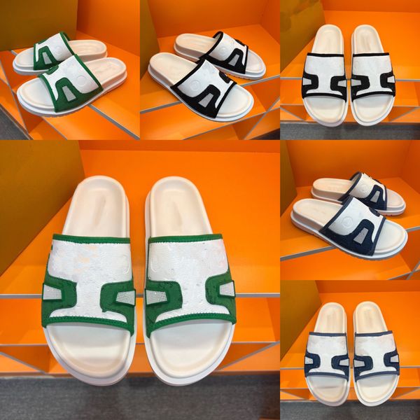 

new slipper men's designer sandals light luxury co-branded beach shoes platform waterproof non-slip outdoor solid color letter flip-flo, Black