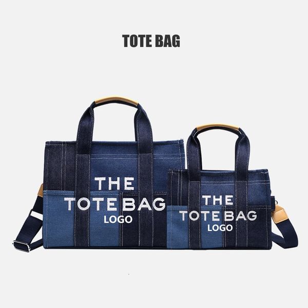 

evening bags fashion patchwork denim tote bag designer letters women handbags luxury shoulder crossbody bags shopper purses, Black;red