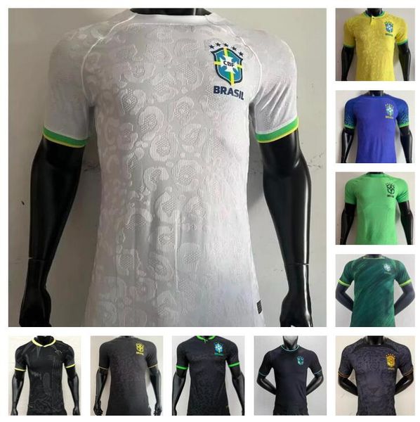 

player version 2022 2023 brazils soccer jerseys camiseta 22/23 richarlison g.jesus antony raphinha casemiro marquinhos vini jr. casemiro bra, Black;yellow