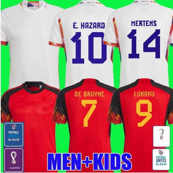 

fans player belgium 2022 world cup soccer jerseys national team de bruyne hazard courtois lukaku tielemans 22 23 batshuayi kevin men kids se, Black;yellow