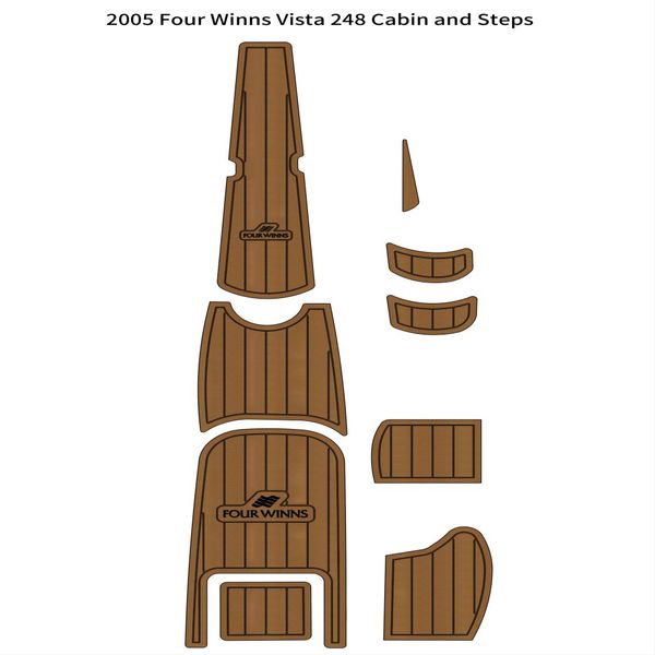 

2005 four winns vista 248 cabin steps boat eva faux foam teak deck floor pad mat