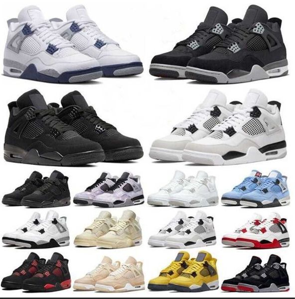

2023 mens women outdoor shoes 4s jumpman university blue fire red 4 black cat bred white cement royalty metallic motorsports noir men l8k5